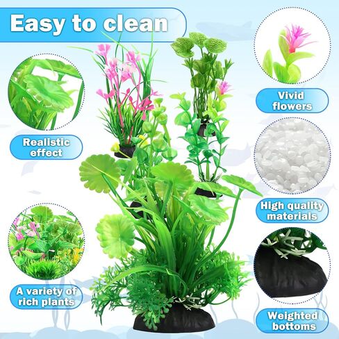 Fish Tank Accessories Aquarium Decorations Plastic Plants, 11cs Small Goldfish Turtle Tank Decorations Artificial Plants, Aquarium Decor Colorful Grass Plant in Saudi Arabia
