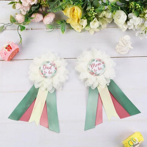 Pink Bow Gender Reveal Maternity Sash Kit, Pink Baby Shower Belly Belt and Mom to Be Dad to Be Corsage Pins, New Parent Pregnancy Announcement Photo Props Party Supplies in Kuwait