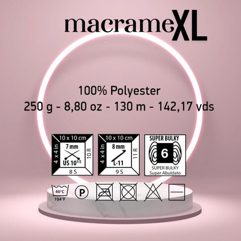 Polyester Macrame Cord XL 250g 3mm x 142 Yards Crochet Macrame Rope Bag Crafts Wall Polypropylene Hangings Hilo String Twine Rug Thread Gift for Knitting 1 Skein Warm Beige 99156 in Saudi Arabia