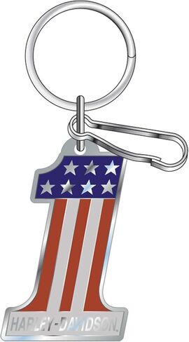 Harley-Davidson #1 H-D RWB Logo Cheychain ، 3.5 بوصة-إنهاء فضية لامع in Saudi Arabia