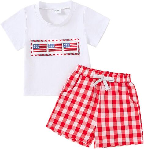 Yvowming Toddler Baby Boy Clothes Kids Summer Truck Print T Shirt Short Set with Pockets 0-4T in Kuwait