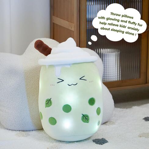 athoinsu تضيء العنب حليبي شاي وسادة 15 '' kawaii حشو لعبة الحيوان مع أضواء LED عيد ميلاد عطلة عيد الحب الهدايا للأطفال ، الفتيات ، الأولاد in Kuwait