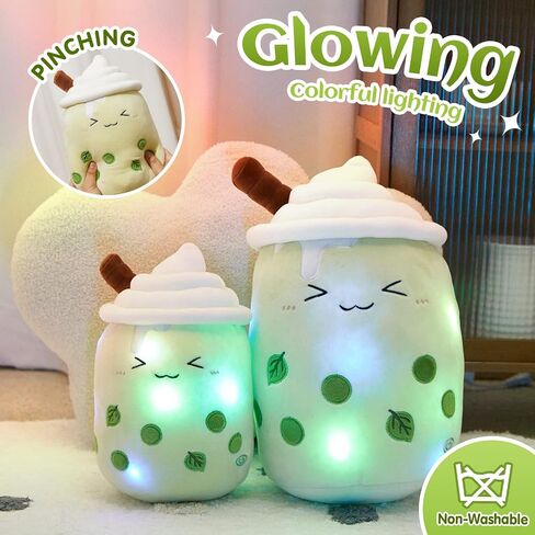 athoinsu تضيء العنب حليبي شاي وسادة 15 '' kawaii حشو لعبة الحيوان مع أضواء LED عيد ميلاد عطلة عيد الحب الهدايا للأطفال ، الفتيات ، الأولاد in Kuwait