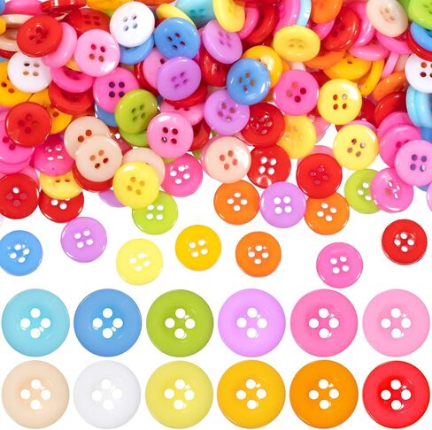 300pcs أزرار الزهور ، راتنجات الزنبرك على شكل زهرة 2 أزرار خياطة ثقب ، إكسسوارات بلاستيكية زخرفية لخياطة ملحقات الملابس الهدية DIY الحرف اليقظة الديكور- ملونة in Kuwait