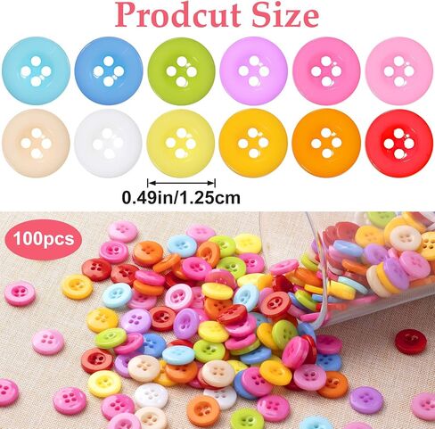 300pcs أزرار الزهور ، راتنجات الزنبرك على شكل زهرة 2 أزرار خياطة ثقب ، إكسسوارات بلاستيكية زخرفية لخياطة ملحقات الملابس الهدية DIY الحرف اليقظة الديكور- ملونة in Kuwait