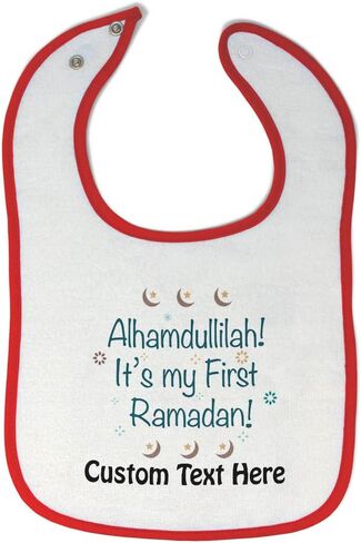 طفل صغير من المرايل والأماكن تجشؤ الملابس الإسلام الحمداليلا ، إنه أول مواد رضيع من القطن العربي في رمضان للطفلة والفتى الأبيض الأسود فقط in Kuwait