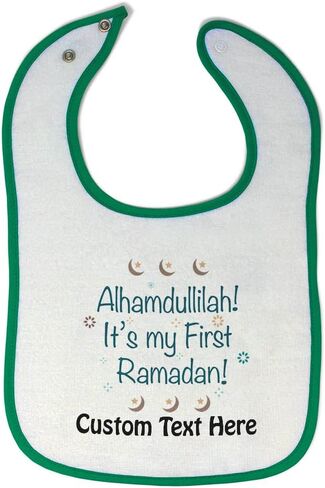 طفل صغير من المرايل والأماكن تجشؤ الملابس الإسلام الحمداليلا ، إنه أول مواد رضيع من القطن العربي في رمضان للطفلة والفتى الأبيض الأسود فقط in Kuwait