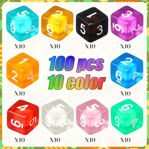 Poen 40 PCS Polyhedral Dice 16mm number set D6 Dice dice اثنين in Kuwait