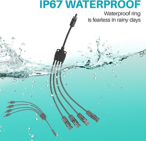 موصل لوحة الطاقة الشمسية من 6 إلى 1 سنة محول متوازي الفرع ، 30A 1000V 10AWG خالية من الأدوات IP68 كابل مقاوم للماء للألواح الشمسية (Y Branch ، 6to1 (1pairs)) in Kuwait