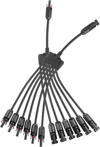 موصل لوحة الطاقة الشمسية من 6 إلى 1 سنة محول متوازي الفرع ، 30A 1000V 10AWG خالية من الأدوات IP68 كابل مقاوم للماء للألواح الشمسية (Y Branch ، 6to1 (1pairs)) in Kuwait