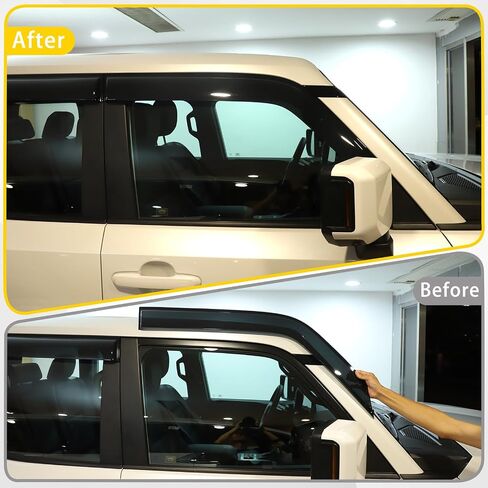 تنحرف النافذة الجانبية المتوافقة مع Toyota Land Cruiser Prado 250 J250 LC250 /LE-XUS GX 2024 2025+، حارس حراس المطر لنوافذ السيارات ، ودرع Weather Deflector Door (النمط A) in Kuwait