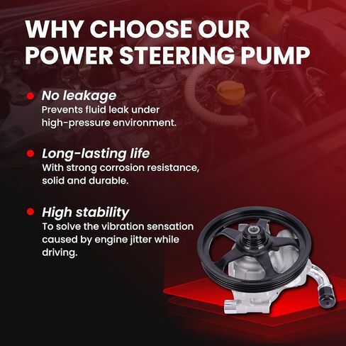 MOCA Power Steering Pump with Pulley fits 2009-2012 for Ford Flex 3.5L, 2010-2012 Taurus 3.5L, 2009-2012 for Lincoln MKS 3.7L, 2010-2012 MKT 3.7L in Saudi Arabia