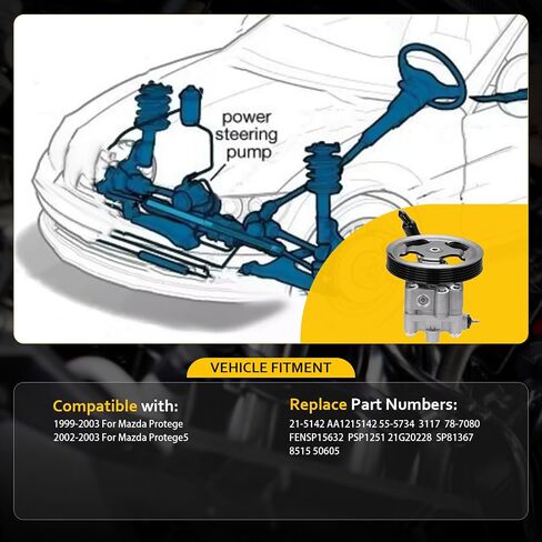 مضخة توجيه الطاقة OCPTY متوافقة مع 1999-2003 لـ MAZDA Protege 2002-2003 لـ MAZDA Protege5 21-5142 AA1215142 55-5734 3117 78-7080 FENSP15632 PSP1251 POFT ASSECT PUMP PUMP in Saudi Arabia