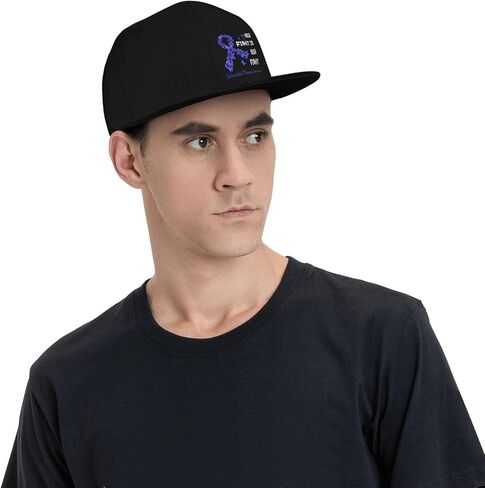 Her Fight is Our Fight Colorectal Cancer Awareness Adult Adjustable Outdoor Sports Trucker Hats Stylish Baseball Cap9 Black in Saudi Arabia