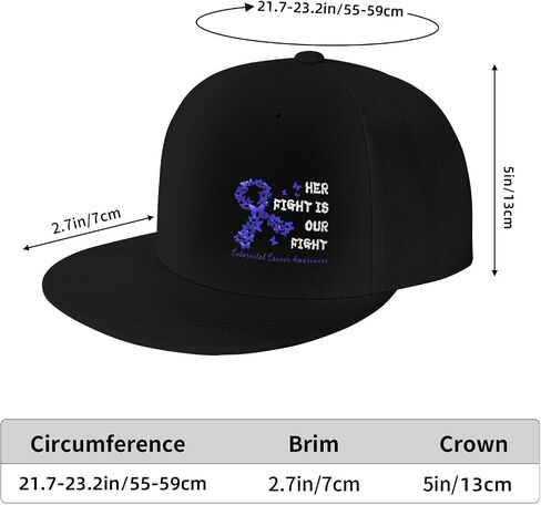 Her Fight is Our Fight Colorectal Cancer Awareness Adult Adjustable Outdoor Sports Trucker Hats Stylish Baseball Cap9 Black in Saudi Arabia