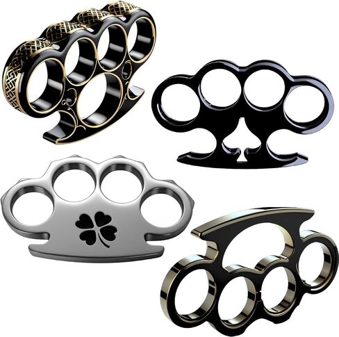 Pack of 4 Decals CAR Sticker Irish Brass Knuckles Decal Vinyl CAR Sticker | Cars Trucks Notebook Computer Laptop | Gold | Metalic, Size 4'' x 3'' inches NOT Real in Saudi Arabia
