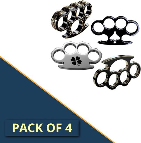 Pack of 4 Decals CAR Sticker Irish Brass Knuckles Decal Vinyl CAR Sticker | Cars Trucks Notebook Computer Laptop | Gold | Metalic, Size 4'' x 3'' inches NOT Real in Saudi Arabia