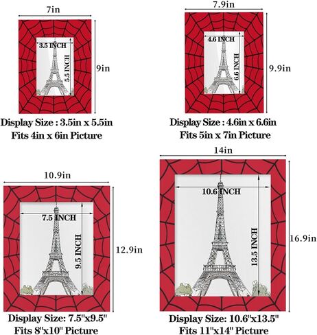 بارد العنكبوت ويب 5x7 إطار الصورة إطارات صور خشبية لجدار شنق وديكور الطاولة عرض 5x7 أو 5x5 صورة مجمعة عائلة عائلة إطار صورة عيد الميلاد للهدية in Saudi Arabia