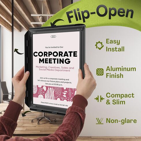 Snap Frames 18 x 24, Aluminum Frame, Wall Mount, 1" Profile, Anodized Silver Finish, Great for Posters, Photos, Signage, Stylish Look for Offices, Retail, or Homes - Pack of 1 in Saudi Arabia