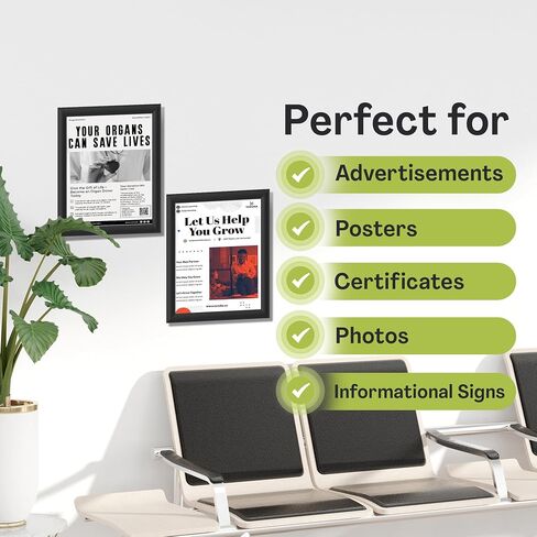 Snap Frames 18 x 24, Aluminum Frame, Wall Mount, 1" Profile, Anodized Silver Finish, Great for Posters, Photos, Signage, Stylish Look for Offices, Retail, or Homes - Pack of 1 in Saudi Arabia