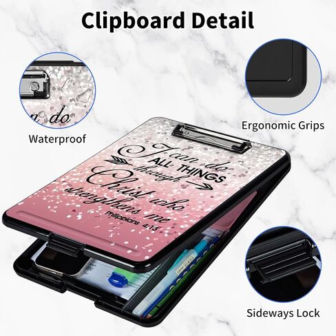 Clipboard with Storage, Open Nursing Clipboards Foldable Storage, Heavy Duty Clipboards with Low Profile Clip, Coaches clipboards for Work, Office School Supplies, Purple Butterfly in Saudi Arabia
