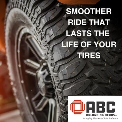 ABC Balancing Beads | Complete Tire, Wheel and Axle Assembly Balance for Full Size Pick Up Trucks, Off-Road Vehicles and SUVs | DIY Kit with 4-10oz Bags (40oz) Balancing Beads, 4 Valve Cores, 4 Caps in Saudi Arabia