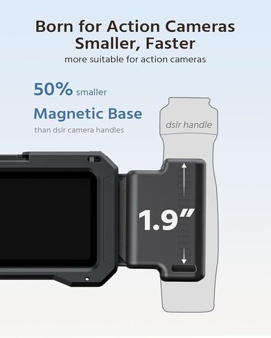 Mini Side Handle for DJI Osmo Action 5 Pro,4,3 Cage – Super Lightweight Aluminum Alloy with Battery Organizer, Magnetic Adapter for Quick Installation in Kuwait