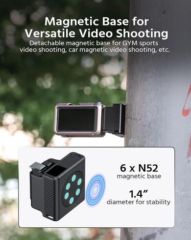 Mini Side Handle for DJI Osmo Action 5 Pro,4,3 Cage – Super Lightweight Aluminum Alloy with Battery Organizer, Magnetic Adapter for Quick Installation in Kuwait