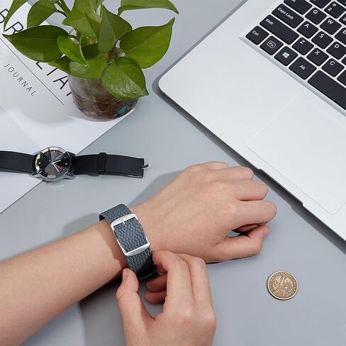 OLYCRAFT Nylon Watch Band Replacement Watch Band One-Piece Braided Watchband for Men Women Watches Strap Bands Replacement in Saudi Arabia