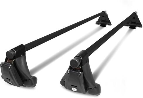 Auto Dynasty 48 inches Adjustable Bolt-on Cargo Luggage Roof Rack Bars with Mounting Brackets and Lock Keys Compatible with Dodge Dakota Toyota 4Runner Sienna 1996-2004, Black Powdercoated in Saudi Arabia