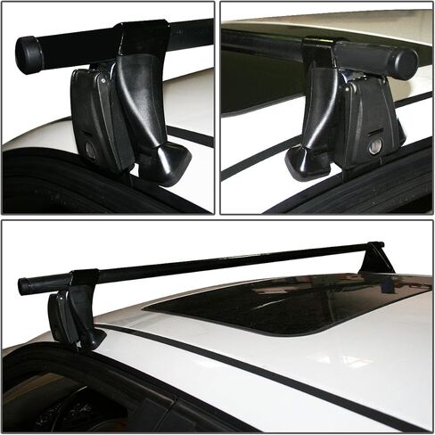 Auto Dynasty 48 inches Adjustable Bolt-on Cargo Luggage Roof Rack Bars with Mounting Brackets and Lock Keys Compatible with Dodge Dakota Toyota 4Runner Sienna 1996-2004, Black Powdercoated in Saudi Arabia