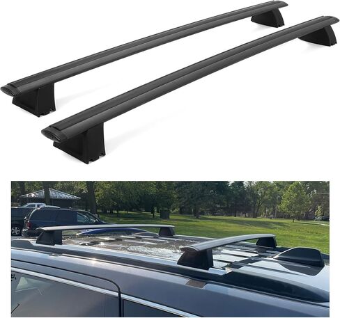 قضبان رف سقف Kuafu متوافقة مع 2011-2022 Jeep Grand Cherokee (مع قضبان جانبية مزدوجة) قابلة للإزالة من الأشرار على السطح على السطح على الجليد 165 رطلاً لـ 82212072ad in Saudi Arabia