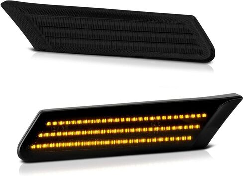 VIPMOTOZ Amber LED Strip Side Marker Light Front Fender Parking Lamp Replacement For 2005-2012 Porsche 997 911 Carrera & 987 Boxster Cayman, Black Smoked Lens, 2-Piece Driver & Passenger Side Set in Saudi Arabia