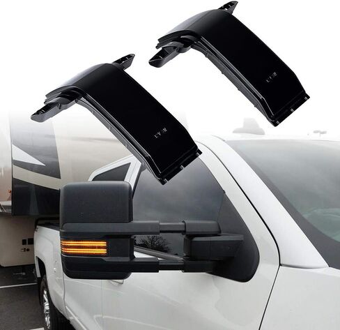 Astra Depot 2X Dynamic Amber LED Towing Side Mirror Turn Signal Light DRL Parking Lamp Compatible For Chevrolet Silverado 1500 2500HD 3500HD GMC Sierra 1500 2500HD 3500HD 2015-2018, Smoke Lens in Saudi Arabia