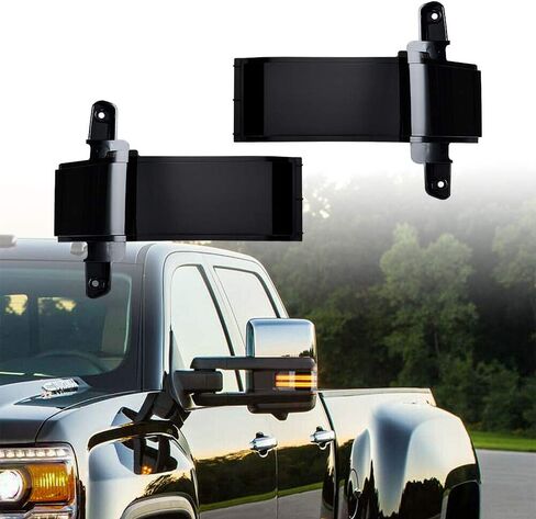 Astra Depot 2X Dynamic Amber LED Towing Side Mirror Turn Signal Light DRL Parking Lamp Compatible For Chevrolet Silverado 1500 2500HD 3500HD GMC Sierra 1500 2500HD 3500HD 2015-2018, Smoke Lens in Saudi Arabia