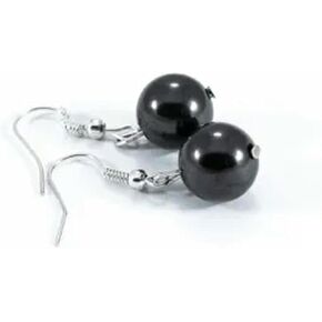 Earrings Bead 12mm Shungite C60 Fullerenes Karelia EMF Protection Russia in Saudi Arabia