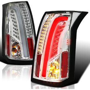 SPEC-D TUNING Glossy Black Smoke LED Bar Tail Lights Compatible with 2003-2007 Cadillac CTS, Left + Right Pair Assembly in Kuwait