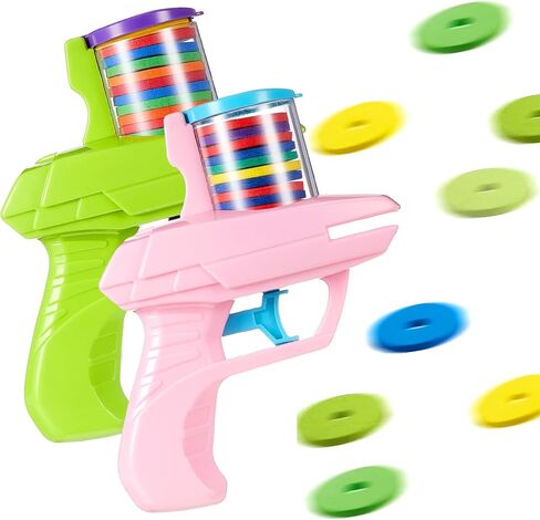 Sumind 2 Pieces Foam Disc Launcher Zip Shot Shooter Disc Shooter (Orange, Green) in Saudi Arabia