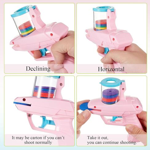 Sumind 2 Pieces Foam Disc Launcher Zip Shot Shooter Disc Shooter (Orange, Green) in Saudi Arabia