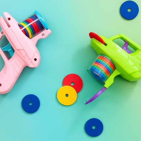 Sumind 2 Pieces Foam Disc Launcher Zip Shot Shooter Disc Shooter (Orange, Green) in Saudi Arabia