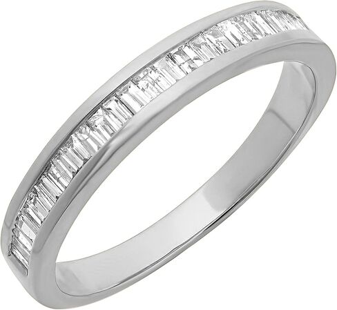 Dazzlingrock Collection 0.1tw Baguette Cut White Diamond Womens Stackable Anniversary Wedding Band, 10K Solid Gold in Saudi Arabia