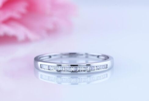 Dazzlingrock Collection 0.1tw Baguette Cut White Diamond Womens Stackable Anniversary Wedding Band, 10K Solid Gold in Saudi Arabia