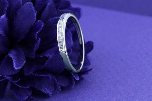 Dazzlingrock Collection 0.1tw Baguette Cut White Diamond Womens Stackable Anniversary Wedding Band, 10K Solid Gold in Saudi Arabia