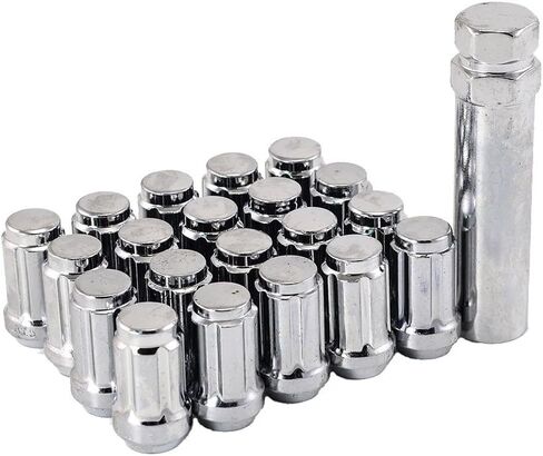 20pcs عجلة العروة المكسرات 12x1.5 1.38 "طويلة +مفتاح القفل 5x114.3 إلى 5x4.5 استبدال لـ JDM Honda Acura (Silver) in Kuwait