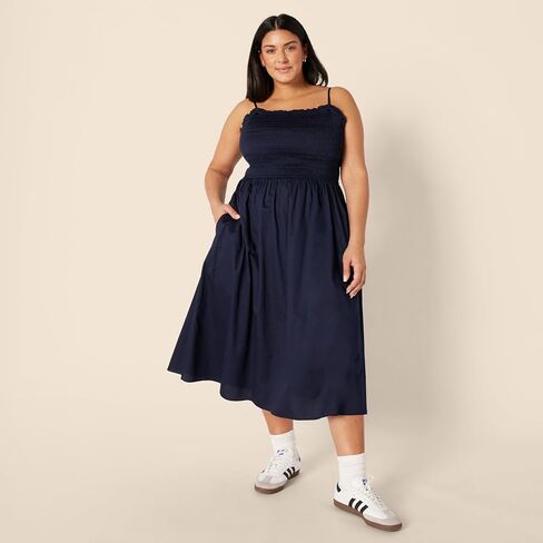 Amazon Essentials Women's Cotton Cotton Sateen Sateen Stateen Midi فستان in Kuwait