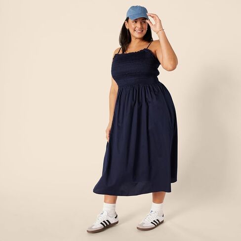 Amazon Essentials Women's Cotton Cotton Sateen Sateen Stateen Midi فستان in Kuwait