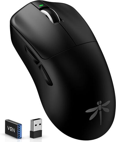 VGN F1 Pro Max Wireless Gaming Mouse - 55g Ultralight - 26000 Adjustable DPI - 1000Hz Polling Rate - 200h Battery - Wireless & Wired Mode - 6 Programmable Buttons - Professional Grade - USB-C - White in Saudi Arabia