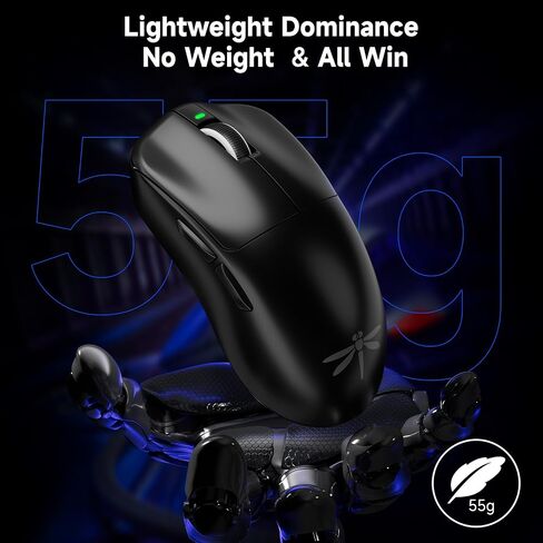 VGN F1 Pro Max Wireless Gaming Mouse - 55g Ultralight - 26000 Adjustable DPI - 1000Hz Polling Rate - 200h Battery - Wireless & Wired Mode - 6 Programmable Buttons - Professional Grade - USB-C - White in Saudi Arabia