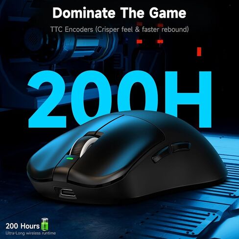 VGN F1 Pro Max Wireless Gaming Mouse - 55g Ultralight - 26000 Adjustable DPI - 1000Hz Polling Rate - 200h Battery - Wireless & Wired Mode - 6 Programmable Buttons - Professional Grade - USB-C - White in Saudi Arabia