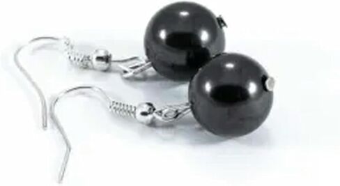 Earrings Bead 12mm Shungite C60 Fullerenes Karelia EMF Protection Russia in Saudi Arabia